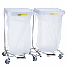 Double Medium Duty Metal Laundry Hamper w/ Foot Pedal RB-694